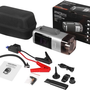 Dispozitiv multifuncțional auto XD5498 cu aspirator, jump starter, pompă, suflantă, lanternă LED și powerbank - Img 3