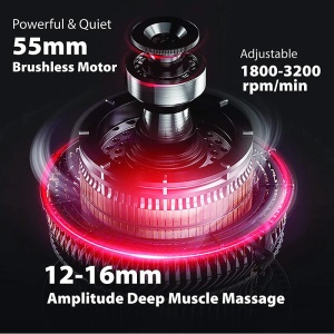 Aparat de masaj tip pistol Masaj Gun cu percutii pentru relaxare musculara cu 7 accesorii B-3082 - Img 7