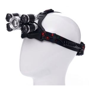 Lanterna frontala de cap T6 led cu 4x Q5 zoom 1-2000x 18A KD1248 KraftDele - Img 7