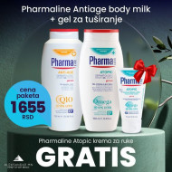 Pharmaline Antiage body milk + Gel za tuširanje + GRATIS Pharmaline atopic krema za ruke