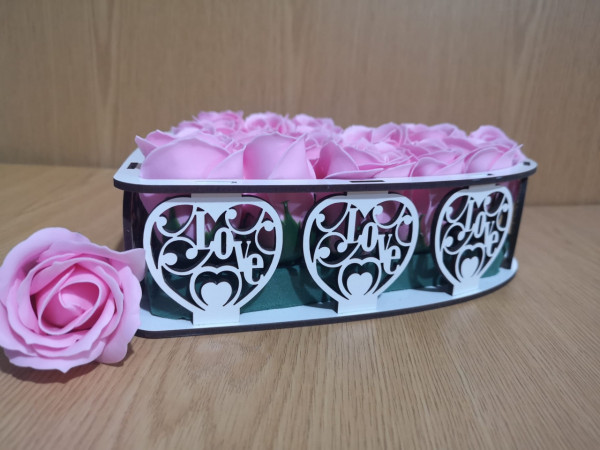 Caixa Coração Love com Rosas - Img 1