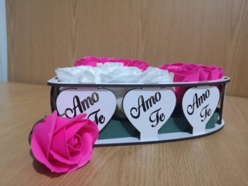 Caixa Coração Amo-te Com Rosas Modelo 2 - Img 2