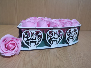 Caixa Coração Love com Rosas - Img 1