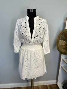 Rochie albǎ din pânzǎ de bumbac - 34 - - Img 5