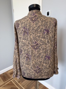 Cămașă vintage din mătase naturală – imprimeu paisley - Img 5