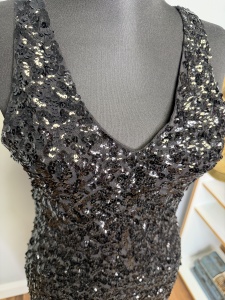 Rochie neagră din paiete – material stretch - Img 3
