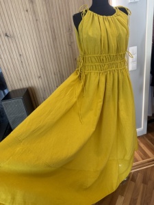 Rochie Zara din in, galben muștar