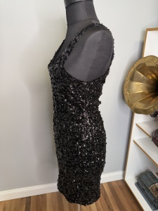 Rochie neagră din paiete – material stretch - Img 4
