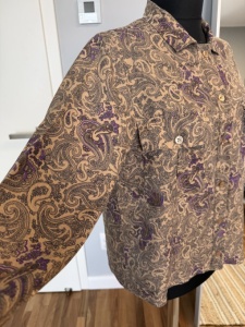 Cămașă vintage din mătase naturală – imprimeu paisley - Img 3