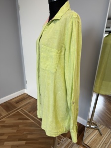 Cămașă din in, verde lime - Img 3