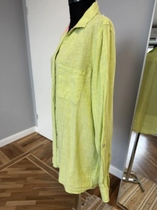Cămașă din in, verde lime - Img 3