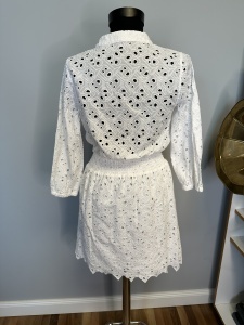 Rochie albǎ din pânzǎ de bumbac - 34 - - Img 4