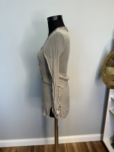 Bluza/Tunică din Mătase Creponată cu Aplicații din Paiete și Mărgele - Img 3