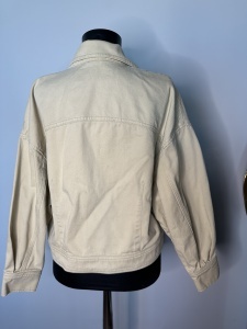 Jachetă din Material de Jeans Bej - Img 3
