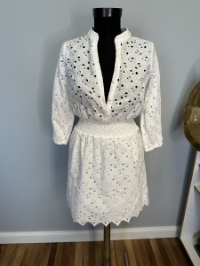 Rochie albǎ din pânzǎ de bumbac - 34 -