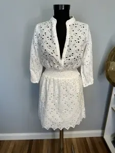 Rochie albǎ din pânzǎ de bumbac - 34 -