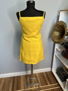 Rochie Galbenă din In de Înaltă Calitate - S - - Img 4
