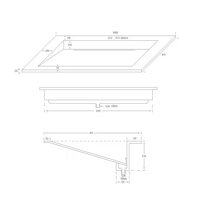 Schema instalare lavoar HouseXL LuxMarble