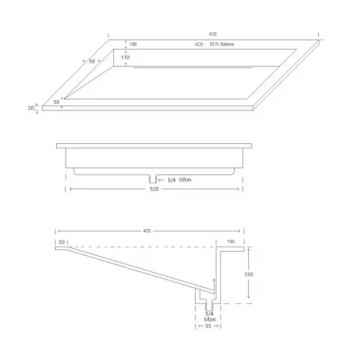 Schema instalare lavoar HouseXL LuxMarble