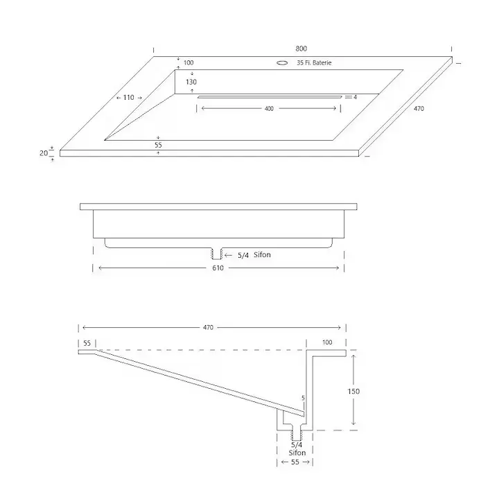 Schema instalare lavoar HouseXL LuxMarble