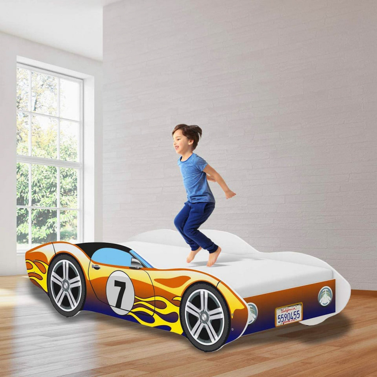 Pat tip masinuta pentru copii NOVOKIDS™ CORVETTE, 160x80 CM, Set