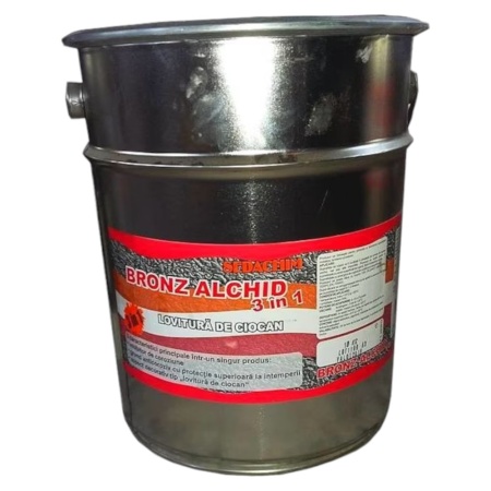 Bronz alchid „Lovitura de ciocan” 3 in 1 pentru acoperisuri, Argintiu crom