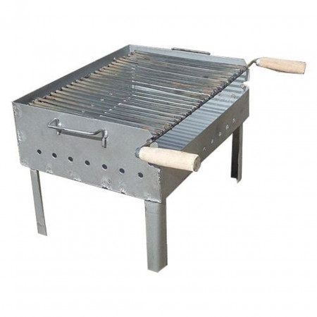 Gratar carbune portabil, realizat manual, tabla 1.5 mm, dimensiune 40x 30 cm