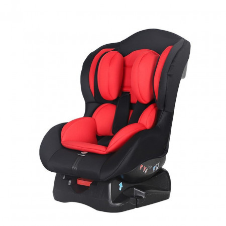 Scaun Auto 2 in 1 pentru copii NOVOKIDS™ Safety 2000, Transformabil in scoica auto, 0-18 kg, Spatar reglabil, Omologare R-129 i-Size, Centura de siguranta cu prindere in 5 puncte, Husa detasabila, Rosu