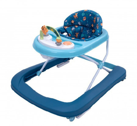Premergator Premium 2 in 1 NOVOKIDS™ Little Bear Walker, Reglabil in 3 trepte de inaltime, Transformabil in antemergator, Roti silentioase, Cu melodii, Ursulet, Pliabil, Albastru