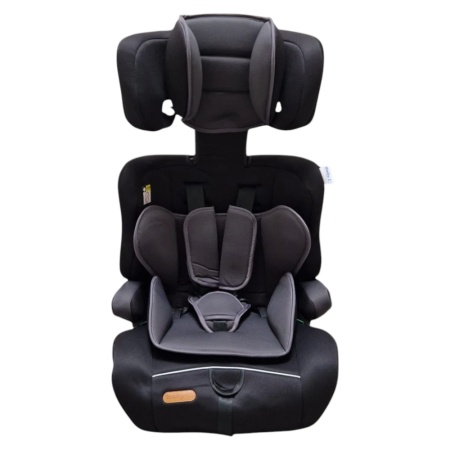Scaun Auto 2 in 1 pentru copii Baby Care™ HC01, Transformabil in inaltator auto, 9-36 kg, Omologare R129 i-Size, Spatar detasabil, Sistem de prindere in centura de siguranta, Husa detasabila, Gri