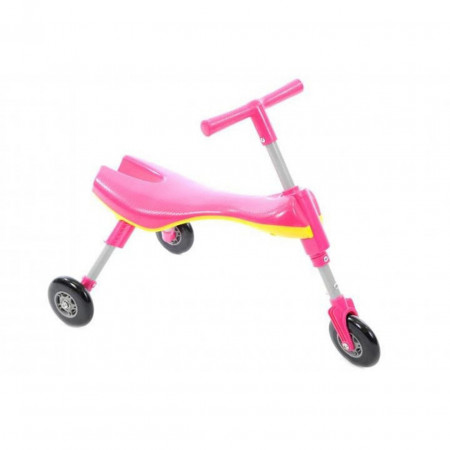 Tricicleta pliabila pentru copii Kids™ Scuttle Bug, cadru metalic, 3 roti din silicon, stabilitate mare, ROZ