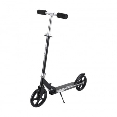 Trotineta copii si adolescenti NOVOKIDS™ Fusion EVO PRO, Maxim 100 kg, Functie Super Brake, Maner reglabil pe inaltime, Diametru roata 200 mm, Negru