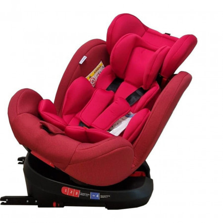 Scaun Auto cu Isofix NOVOKIDS™ Safety Seat 7000, Cu rotire 360 grade, 0-36 kg, Tetiera reglabila pe inaltime, Omologare R-129 i-Size, Transformabil in scoica auto, Centura de siguranta in 5 puncte, Husa detasabila, Rosu