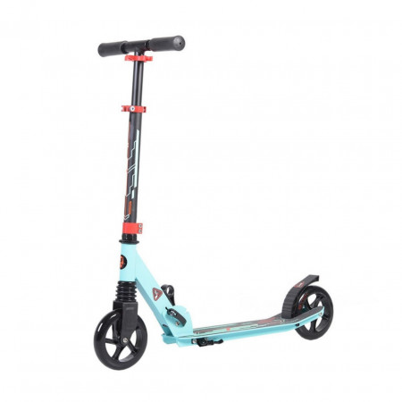 Trotineta pliabila NOVOKIDS™ Rocket Challenger, Maxim 100 kg, Inaltime reglabila 78-86 cm, Suspensie fata, Diametru roata 145 mm, Turquoise