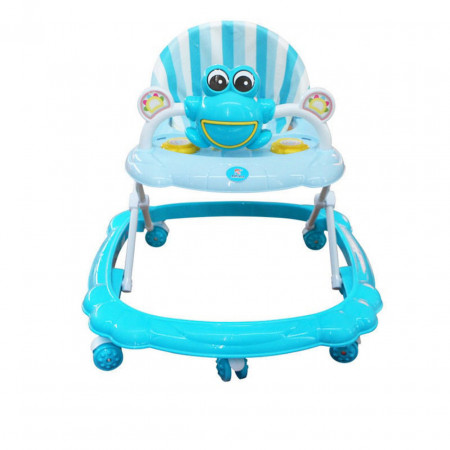Premergator Reglabil in 3 Trepte Jolly Kids™ Broscuta, Pliabil, 8 Roti, Cu Melodii, Albastru