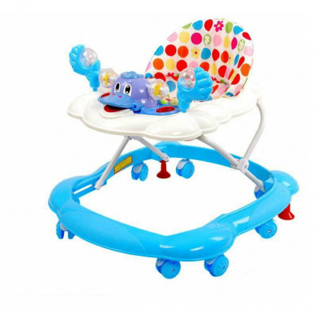 Premergator Reglabil in 3 Trepte NOVOKIDS™ Ratusca, Pliabil, 8 Roti, Cu Melodii, Albastru