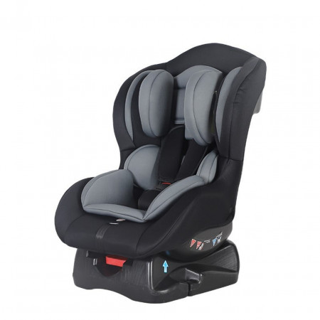 Scaun Auto 2 in 1 pentru copii NOVOKIDS™ Safety 2000, Transformabil in scoica auto, 0-18 kg, Spatar reglabil, Omologare R-129 i-Size, Centura de siguranta cu prindere in 5 puncte, Husa detasabila, Gri
