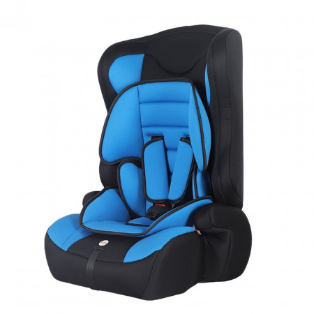 Scaun Auto 2 in 1 pentru copii NOVOKIDS™ Safety 3000, Transformabil in inaltator auto, 9-36 kg, Spatar detasabil, Omologare R-129 i-Size, Centura de siguranta cu prindere in 5 puncte, Husa detasabila, Albastru