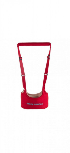 Ham pentru mers NOVOKIDS™ First Walking Assistant, Cu maner comfortabil, Intaritura, Material moale, Max 15 kg, Lavabil, Rosu