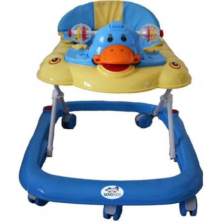Premergator reglabil in 3 trepte NOVOKIDS™ Duckey, cu melodii, Ratusca, Pliabil, Albastru