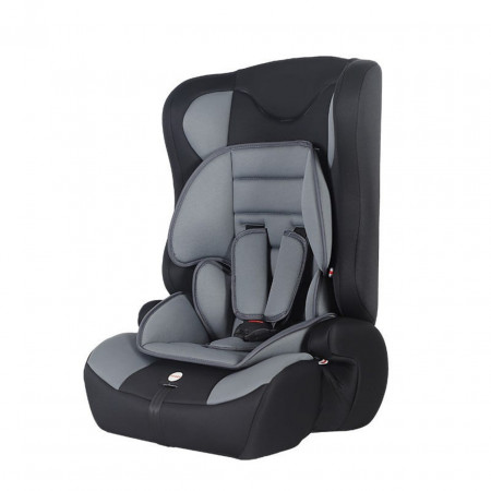 Scaun Auto 2 in 1 pentru copii NOVOKIDS™ Safety 3000, Transformabil in inaltator auto, 9-36 kg, Spatar detasabil, Omologare R-129 i-Size, Centura de siguranta cu prindere in 5 puncte, Husa detasabila, Gri