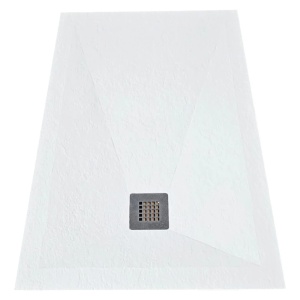 Cadita de dus HouseXL StoneCore Premium, 120x80 cm din compozit granit, cu sifon metalic inclus, Alb_3