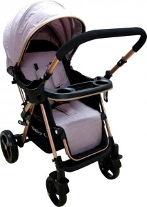 Carucior-nou-nascuti-2-in-1-BABY-CARE-PRO-511-Cadru-aluminiu-Maner-reversibil-Spatar-reglabil-in-5-trepte-Amortizoare-Frana-picior-Pliabil-Gri_2