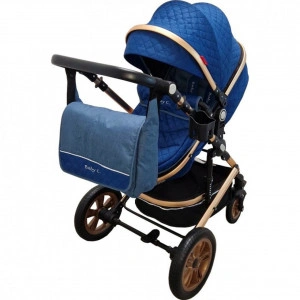 Carucior-nou-nascuti-3-in-1-Baby-Care-PRO-530-Cu-geanta-bebe-Cadru-Aluminiu-Amortizoare-Roti-din-cauciuc-plin-AVE-Landou-Scoica-auto-Spatar-reglabil-3-trepte-Plasa-insecte-Albastru-cu-Carouri_3