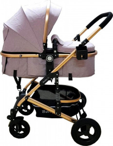 Carucior-nou-nascuti-3-in-1-Baby-Care-PRO-531-Cadru-Aluminiu-Amortizoare-Roti-din-cauciuc-plin-AVE-Landou-Scoica-auto-Spatar-reglabil-3-trepte-Plasa-insecte-Gri_3