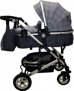 Carucior-nou-nascuti-3-in-1-Baby-Care-PRO-531-geanta-Bebe-Cadru-Aluminiu-Amortizoare-Roti-din-cauciuc-plin-AVE-Landou-Scoica-auto-Spatar-reglabil-3-trepte-Plasa-insecte-Gri-cu-carouri_3