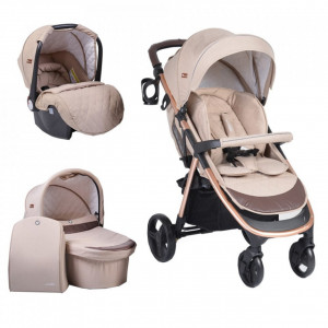 Carucior-nou-nascuti-3-in-1-NOVOKIDS-Noble-Deluxe-Cadru-Aluminiu-Gold-Amortizoare-Roti-din-cauciuc-plin-AVE-Landou-Scoica-auto-Spatar-reglabil-3-trepte-Beige