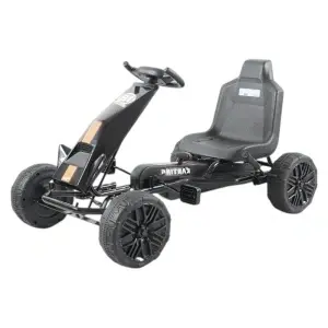 Kart cu pedale pentru copii NOVOKIDS GoKart, roti EVA, frana, FreeWheel, 3-8 ani, 100x60x57 cm, Negru