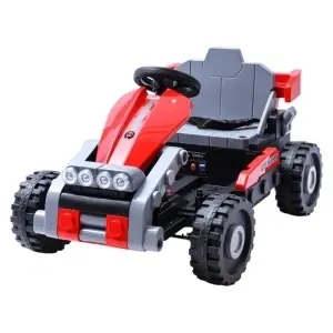 Kart Electric 2-in-1 NOVOKIDS TransformX, transformabil in masinuta electrica copii, baterie 24V, 2 motoare 380W, Roti EVA, Lumini LED, Muzica, Rosu