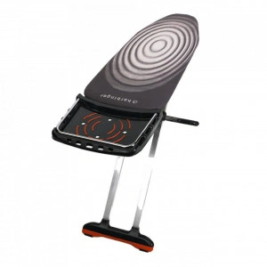 Masa de calcat Premium Harbinger® Lifeboard , Pentru fier si statie de calcat, Suprafata de calcare 46X130 cm, Inaltime ajustabila 80-105 cm, Monobloc, Bumbac 100%, Prelungitor incorporat, Multicolor